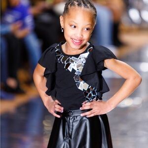 Stylish Black Dress with mirror pieces